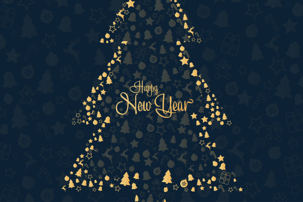 新年快乐。节日的概念。模板的背景，横幅，卡片，海报与文字铭文。矢量EPS10插图。图片下载