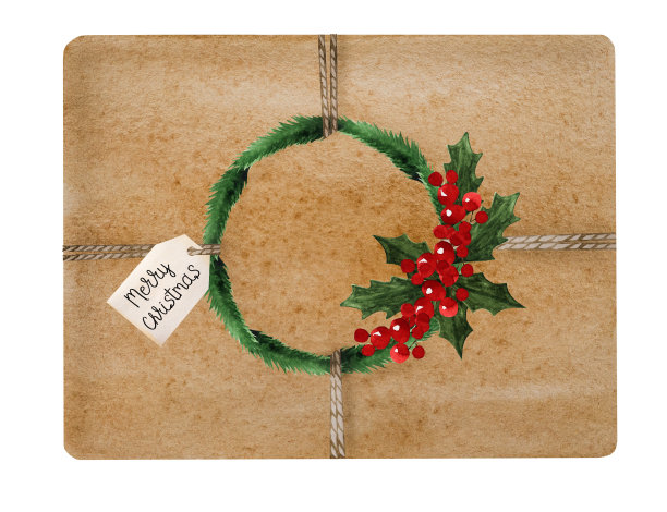 漂亮的画盒子与礼物。特写镜头图片下载