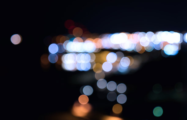 散景港镇的夜景，抽象图片下载