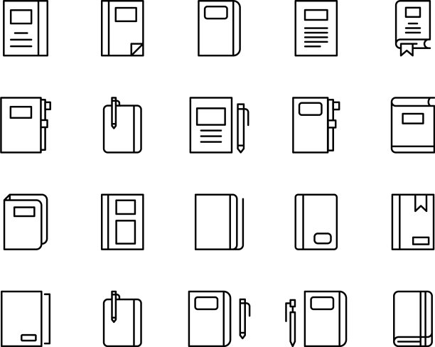 图书线图标集图片下载