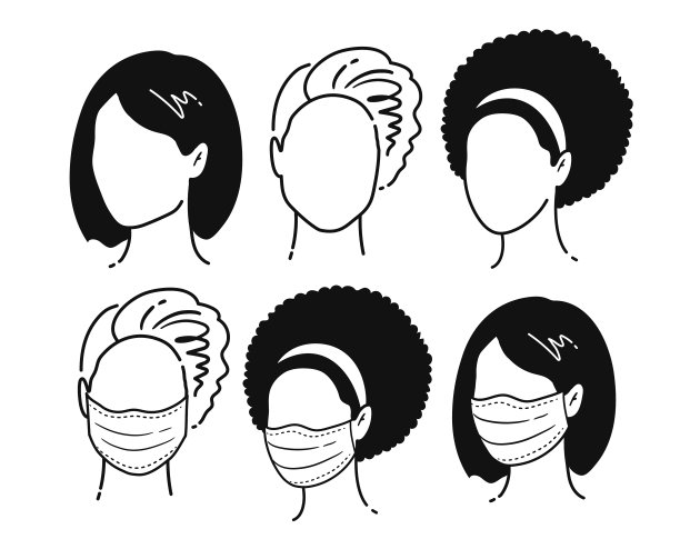 女性肖像戴着医用口罩图片下载