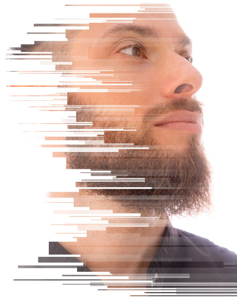 一幅结合了数字插图的肖像图片下载