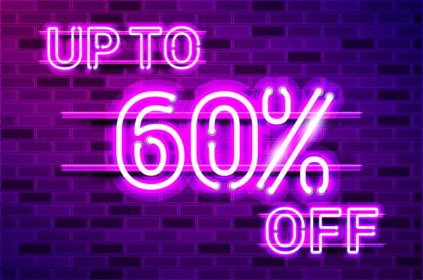 高达60% OFF发光的紫色氖灯标志图片下载