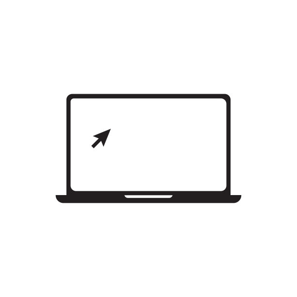 笔记本电脑与指针或光标图标向量。笔记本屏幕显示与点击鼠标在白色背景的图形设计，标志，网站，社交媒体，移动应用程序，ui插图图片下载