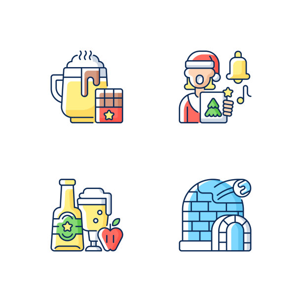 圣诞假期RGB颜色图标集图片下载