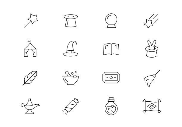 魔法细线矢量图标。可编辑的中风图片下载