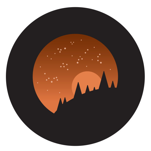 黑色背景上的日落图片下载