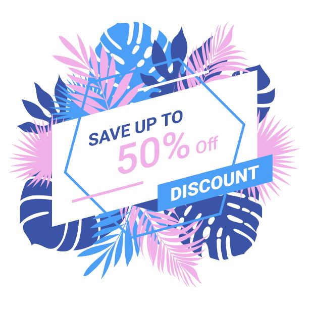 商业横幅为广告和销售旅游到温暖的异国国家，构成热带树叶的载体图片下载