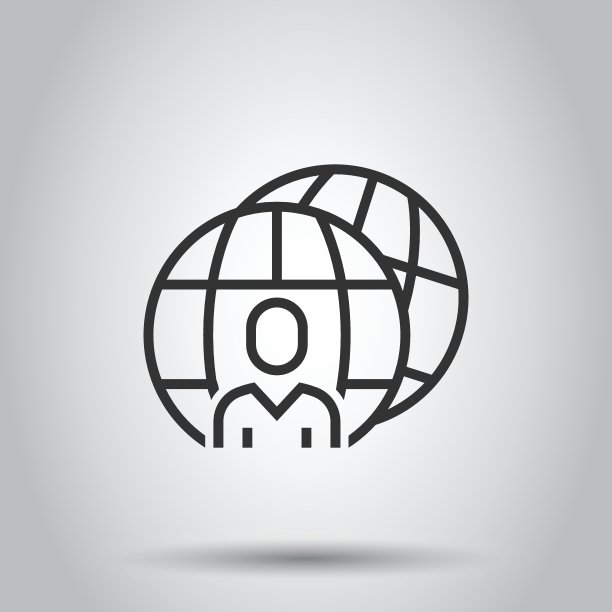 扁平风格的全球人物图标。世界通信矢量插图在白色孤立的背景。合作经营理念。图片下载