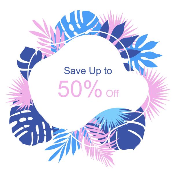 商业横幅为广告和销售旅游到温暖的异国国家，构成热带树叶的载体图片下载