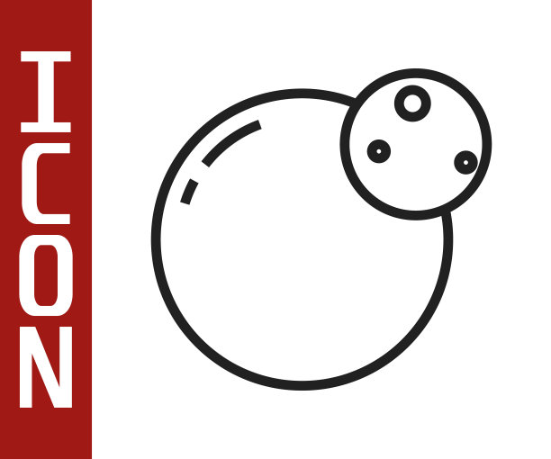 黑线星球图标孤立在白色背景上。向量图片下载