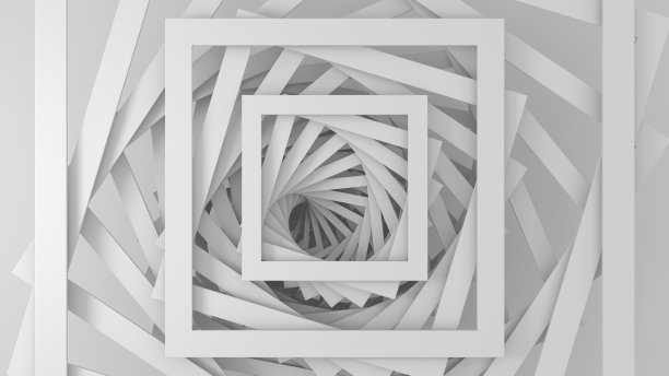 抽象的三维极小白光纹理一组直线的方形台阶，呈螺旋状。三维演示图片下载