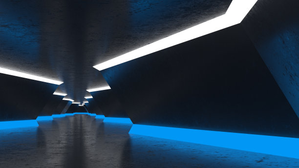 霓虹灯的未来隧道图片下载