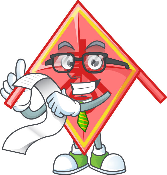 一个有趣的卡通中国红风筝和菜单图片下载