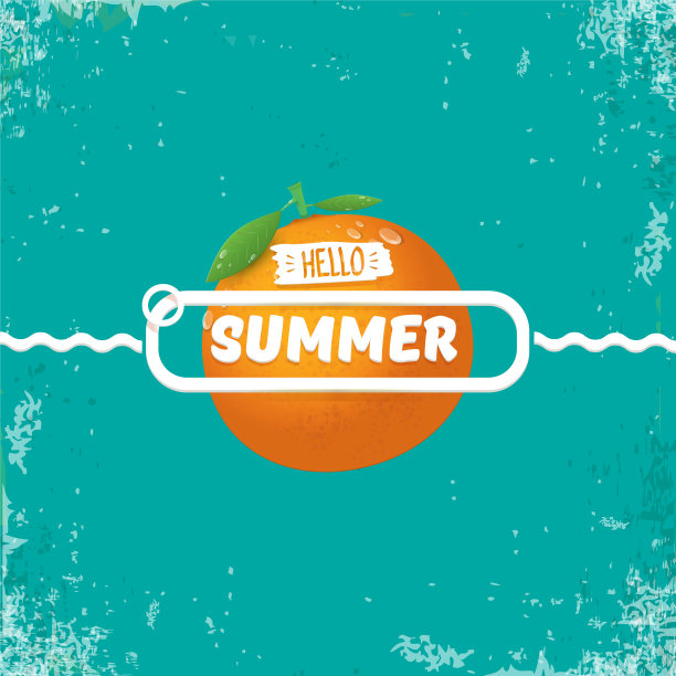 你好夏日派对标签或传单设计图片下载