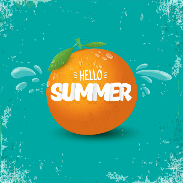 你好夏日派对标签或传单设计图片下载