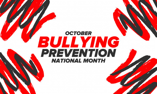 10月全国预防欺凌月。停止欺凌。一年一度的全国运动，以确保所有青少年免受欺凌。橙颜色。海报，卡片，横幅，背景。矢量图图片下载