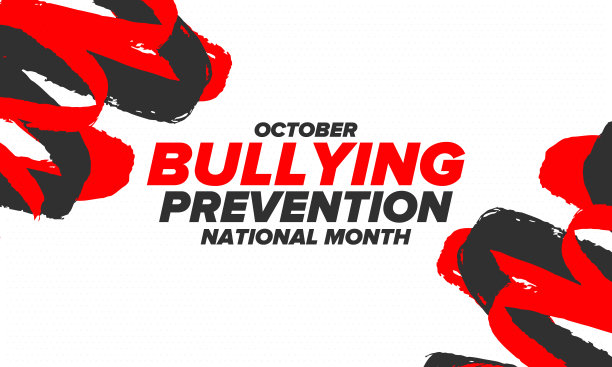 10月全国预防欺凌月。停止欺凌。一年一度的全国运动，以确保所有青少年免受欺凌。橙颜色。海报，卡片，横幅，背景。矢量图图片下载