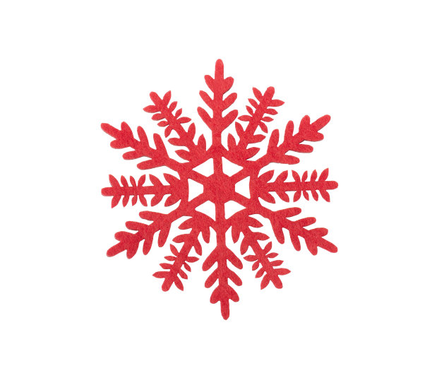 红色的圣诞雪花在白色的背景图片下载