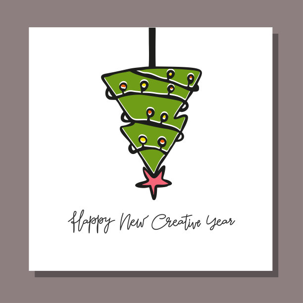 贺卡与圣诞树图片下载