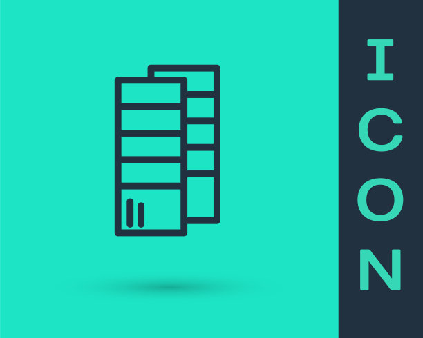 黑色线潘通调色板书色板油漆图标隔离在绿色背景。彩虹色彩绘桌。向量图片下载