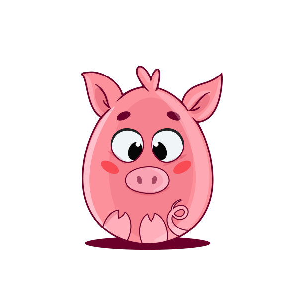 复活节彩蛋形状的小猪图片下载