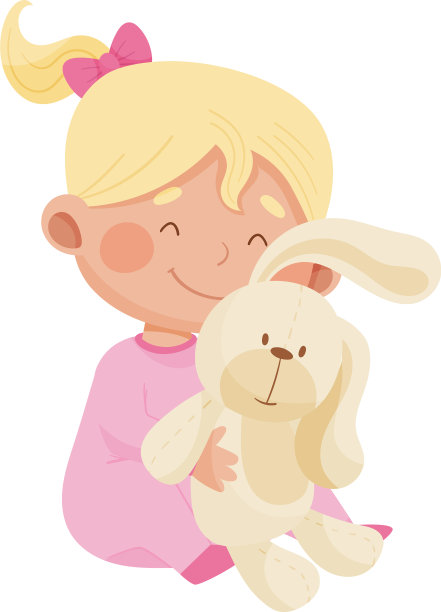 Bagirl坐在地板上拥抱fluffy图片下载