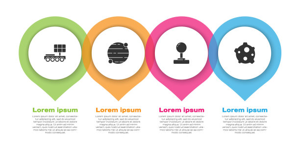 设置火星漫游者，行星，操纵杆和小行星。业务信息模板。向量图片下载