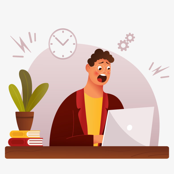 平淡紧张忙碌的年轻人工作繁重。概念堵塞疲惫员工，工作场所用纸。远程自由职业的工作概念。在笔记本电脑上远程工作。创造性员工性格在家工作。网络推广。经理图片下载