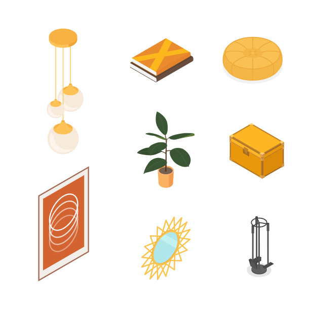 等距家居装饰及家具套装图片下载