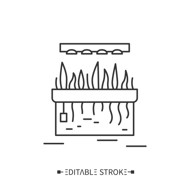 Aquaponic行图标。可编辑的矢量图图片下载