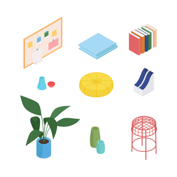 等距家居装饰及家具套装图片下载