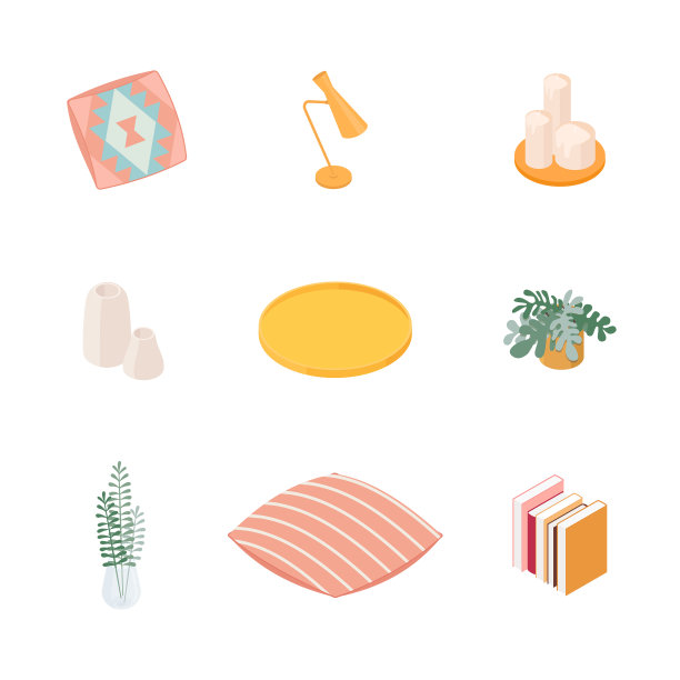 等距家居装饰及家具套装图片下载