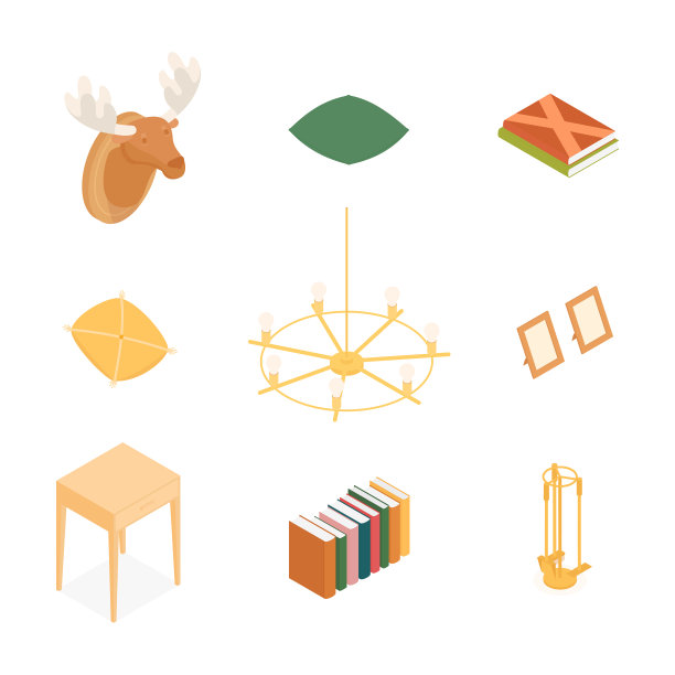 等距家居装饰及家具套装图片下载