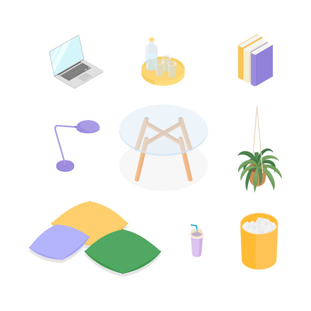 等距家居装饰及家具套装图片下载