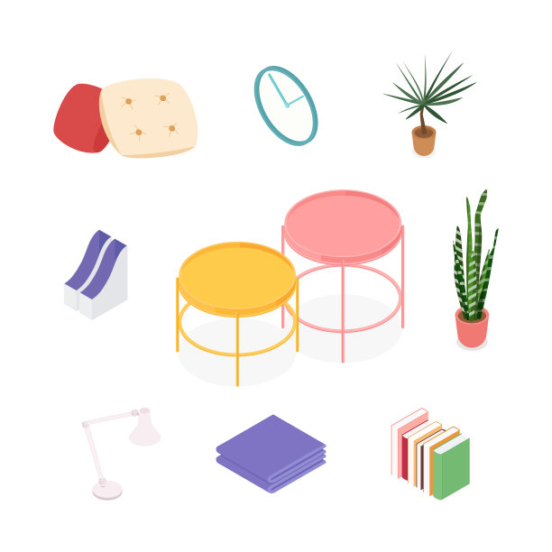 等距家居装饰及家具套装图片下载