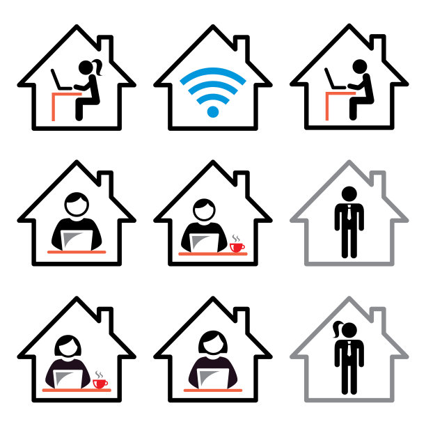 人们在家工作图标自由职业者图片下载