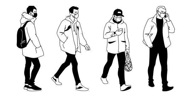 人们戴着医用口罩图片下载