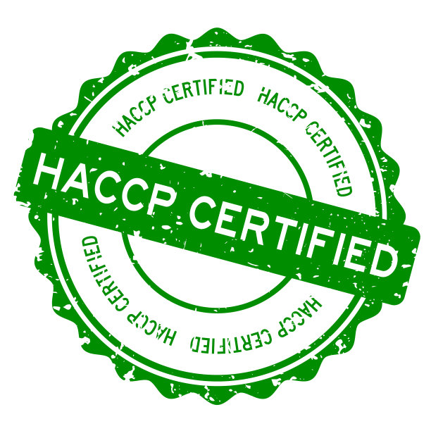 垃圾绿色HACCP(危害分析和关键控制点)认证字圆形橡胶密封印章在白色背景图片下载