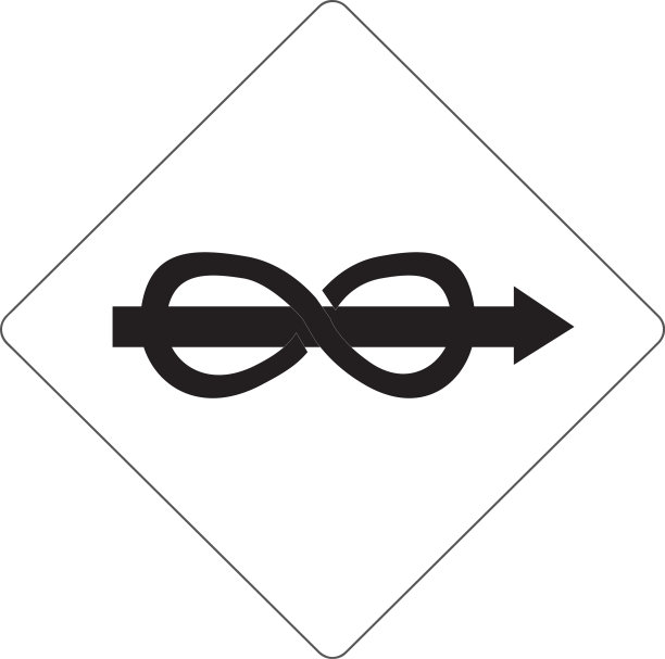 环形道路标志黑色交通标志图片下载