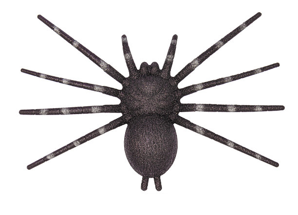 万圣节装饰的顶视图与黑色假闪闪发光的蜘蛛图片下载