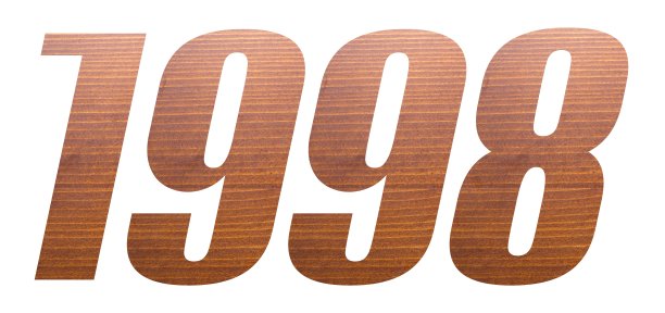 1998年，白色背景上的棕色木质纹理。图片下载