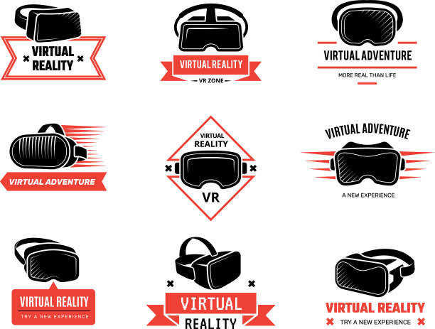 Vr头盔标志徽章为未来的玩家设置图片下载