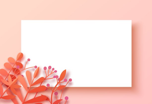 秋天的树叶躺在一张白纸上。向量的三维演示图片下载