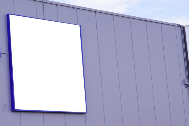 立面上的空白方形店招牌店空店灯箱图片下载