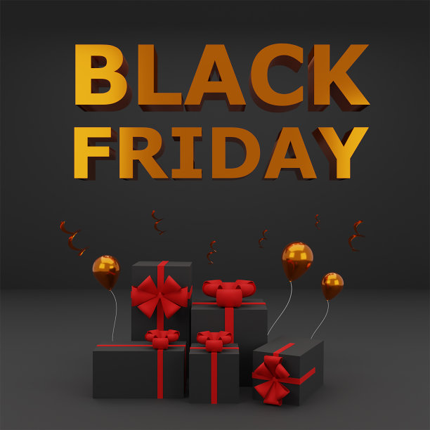 黑色星期五的金色标志。横幅、海报图片下载