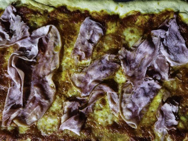 火腿披萨的质地图片下载