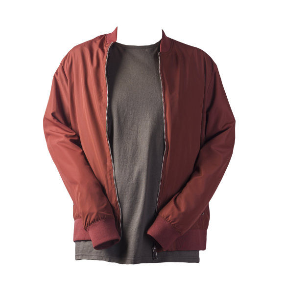 男子飞行员夹克和t恤孤立在白色背景上。时尚休闲装图片下载