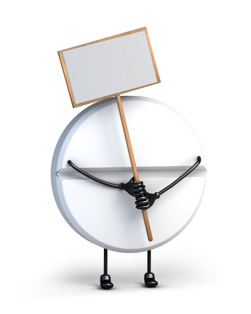 片剂药物字符持有空白公告牌孤立在白色背景。三维演示图片下载