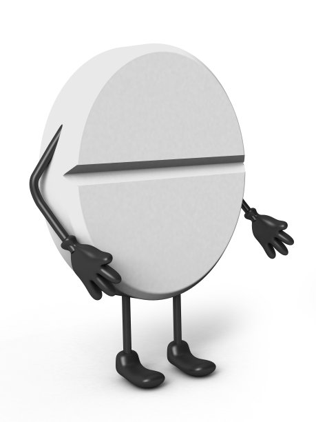 片剂药性孤立在白色背景上。三维演示图片下载